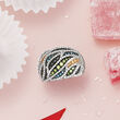 1.00 ct. t.w. Multicolored Diamond Dome Ring in 14kt White Gold