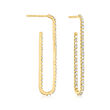 1.00 ct. t.w. Diamond Inside-Outside Paper Clip Hoop Earrings in 14kt Yellow Gold
