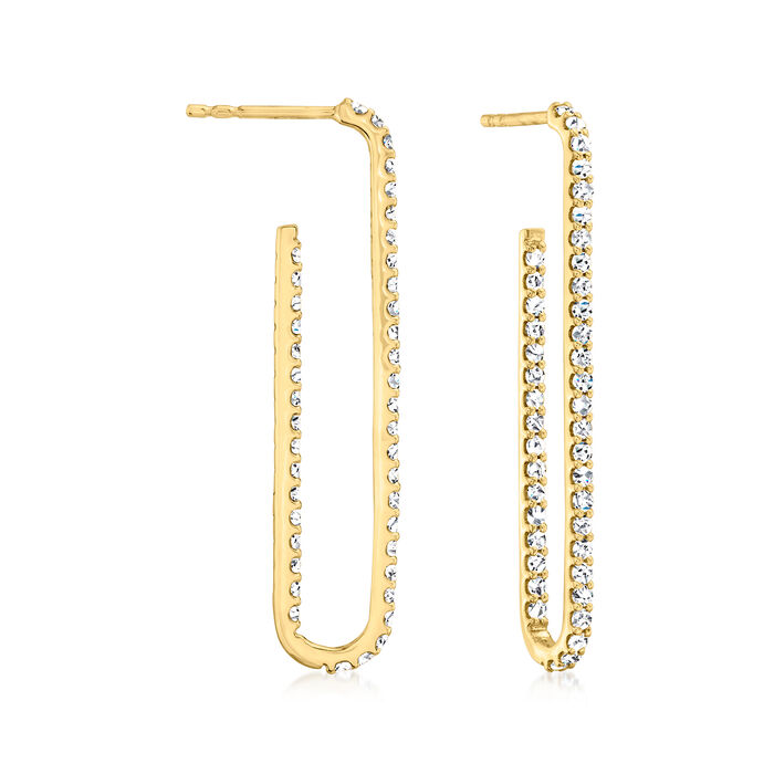 1.00 ct. t.w. Diamond Inside-Outside Paper Clip Hoop Earrings in 14kt Yellow Gold