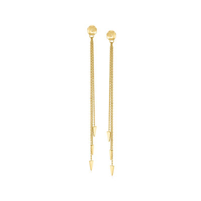 14kt Yellow Gold Cable Chain and Geometric Tassel Earrings Jackets