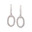Charles Garnier &quot;Ravello&quot; .10 ct. t.w. CZ Oval Drop Earrings in Sterling Silver. 1 7/8&quot;