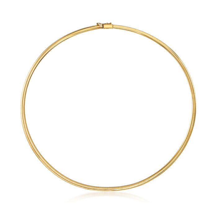 Italian 4mm 14kt Yellow Gold Omega Necklace