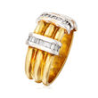 C. 1980 Vintage .80 ct. t.w. Diamond Station Ring in 18kt Two-Tone Gold