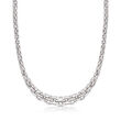 Italian Sterling Silver Multi-Circle Link Necklace
