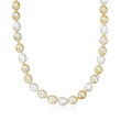 8-10mm Multicolored Cultured South Sea Pearl Necklace with 14kt Yellow Gold