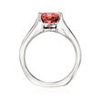 C. 2000 Vintage 2.31 Carat Pink Tourmaline Ring with .70 ct. t.w. Diamonds in Platinum