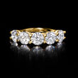 4.00 ct. t.w. Lab-Grown Diamond Five-Stone Ring in 14kt Yellow Gold