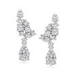 2.30 ct. t.w. Diamond Cluster Drop Earrings in 14kt White Gold