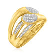 .15 ct. t.w. Diamond Vintage-Style Ring in 18kt Gold Over Sterling
