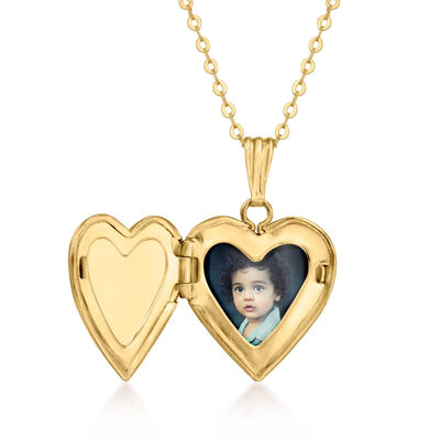 10kt Yellow Gold Floral Heart Locket Necklace
