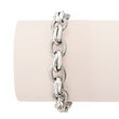 Italian Sterling Silver Textured and Polished Multi-Link Bracelet