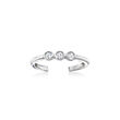 .10 ct. t.w. Diamond Three-Stone Toe Ring in Sterling Silver