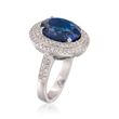 7.45 Carat Tanzanite and .75 ct. t.w. Diamond Ring in 18kt White Gold