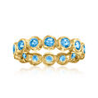 1.30 ct. t.w. Swiss Blue Topaz Eternity Band in 18kt Gold Over Sterling