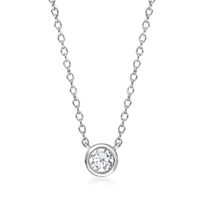 .15 Carat Bezel-Set Lab-Grown Diamond Necklace in Sterling Silver