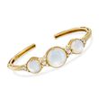 Judith Ripka &quot;Allure&quot; Mother-Of-Pearl Doublet and .46 ct. t.w. Diamond Cuff Bracelet in 18kt Yellow Gold