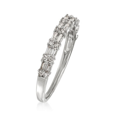 .30 ct. t.w. Round and Rectangular Baguette Diamond Ring in 14kt White Gold