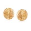 Italian 14kt Yellow Gold Textured Puff Earrings