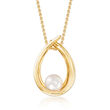 Mikimoto &quot;Japan&quot; 7mm A+ Akoya Pearl Pendant Necklace in 18kt Yellow Gold