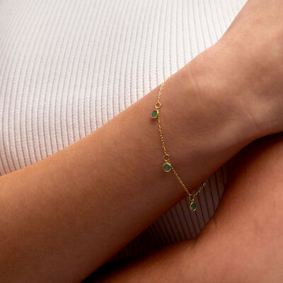 .60 ct. t.w. Bezel-Set Emerald Bracelet in 14kt Yellow Gold