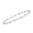 Sterling Silver Navette-Style Openwork Anklet