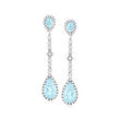 6.00 ct. t.w. Aquamarine and .86 ct. t.w. Diamond Drop Earrings in 14kt White Gold