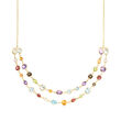 17.90 ct. t.w. Multi-Gemstone Two-Strand Necklace in 14kt Yellow Gold