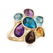 5.10 ct. t.w. Mixed Gem Cluster Ring in 14kt Yellow Gold