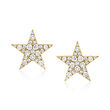 C. 1990 Vintage .85 ct. t.w. Diamond Star Earrings in 18kt Yellow Gold
