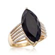 Marquise Black Onyx Ring in 14kt Yellow Gold