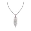 C. 1990 Vintage 3.00 ct. t.w. Diamond and .15 ct. t.w. Pink Topaz Tassel Drop Necklace in 14kt White Gold