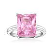 6.00 Carat Simulated Pink Sapphire Ring in Sterling Silver