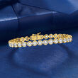 3.00 ct. t.w. Bezel-Set Diamond Tennis Bracelet in 18kt Gold Over Sterling