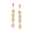 14kt Yellow Gold Circle and Bead Drop Earrings