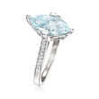 1.70 Carat Aquamarine Ring with Diamond Accents in 14kt White Gold