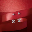 .33 ct. t.w. Diamond Butterfly Jewelry Set: Earrings and Earring Jackets in 14kt White Gold