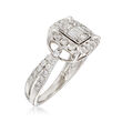 1.01 ct. t.w. Baguette and Round Diamond Ring in 14kt White Gold