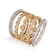 2.80 ct. t.w. CZ Jewelry Set: Five Eternity Bands in Two-Tone Sterling Silver