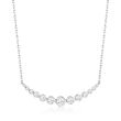 1.00 ct. t.w. Diamond Curved Bar Necklace in 14kt White Gold