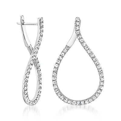 1.05 ct. t.w. Diamond Teardrop Earrings in 14kt White Gold