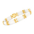 White Agate &quot;Good Fortune&quot; Bracelet in 18kt Gold Over Sterling
