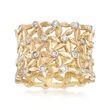 .50 ct. t.w. Diamond Bezel-Set Floral Eternity Band in 18kt Gold Over Sterling 