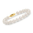 6-6.5mm Cultured Akoya Pearl Bracelet with 18kt Yellow Gold