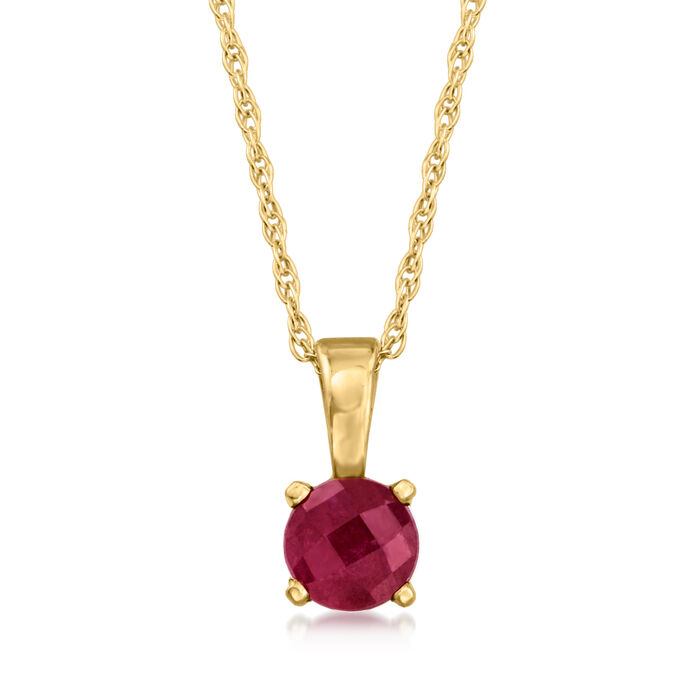 .30 Carat Ruby Pendant Necklace in 14kt Yellow Gold