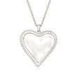 Sterling Silver Personalized Beaded Heart Pendant Necklace