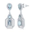 4.30 ct. t.w. Sky Blue and White Topaz Drop Earrings in Sterling Silver