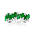 1.50 ct. t.w. Emerald and .24 ct. t.w. Diamond Ring in 14kt White Gold