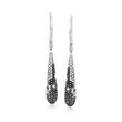 .75 ct. t.w. Black and White Diamond Drop Earrings in Sterling Silver