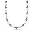 8-10mm Tahitian and Baroque Pearl Necklace with 14kt Yellow Gold