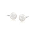 4-8mm Cultured Pearl Jewelry Set: Five Pairs of Stud Earrings with Sterling Silver